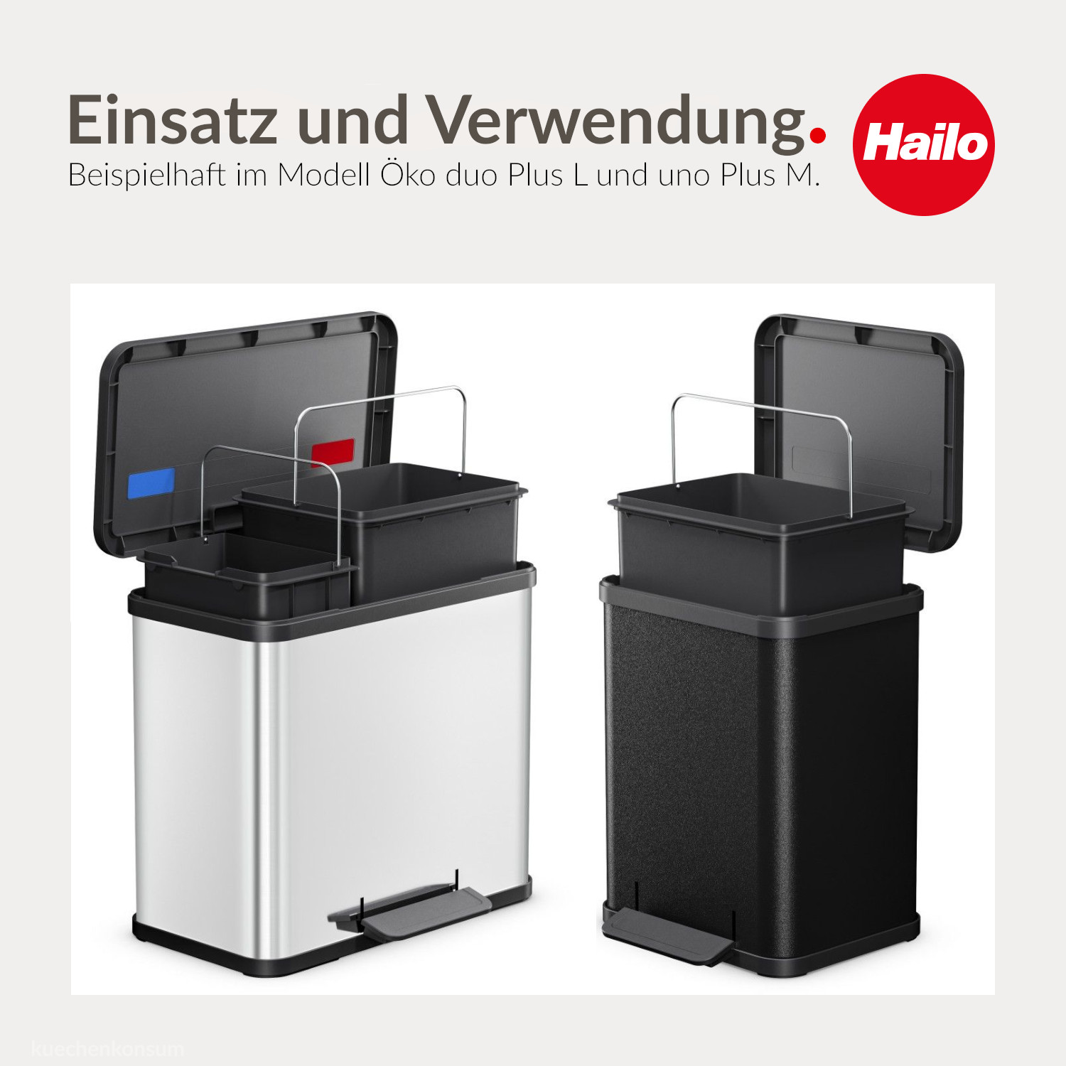 HAILO Inneneimer 2026969 schwarz 17 Liter 345 x 295 x 235 mm
