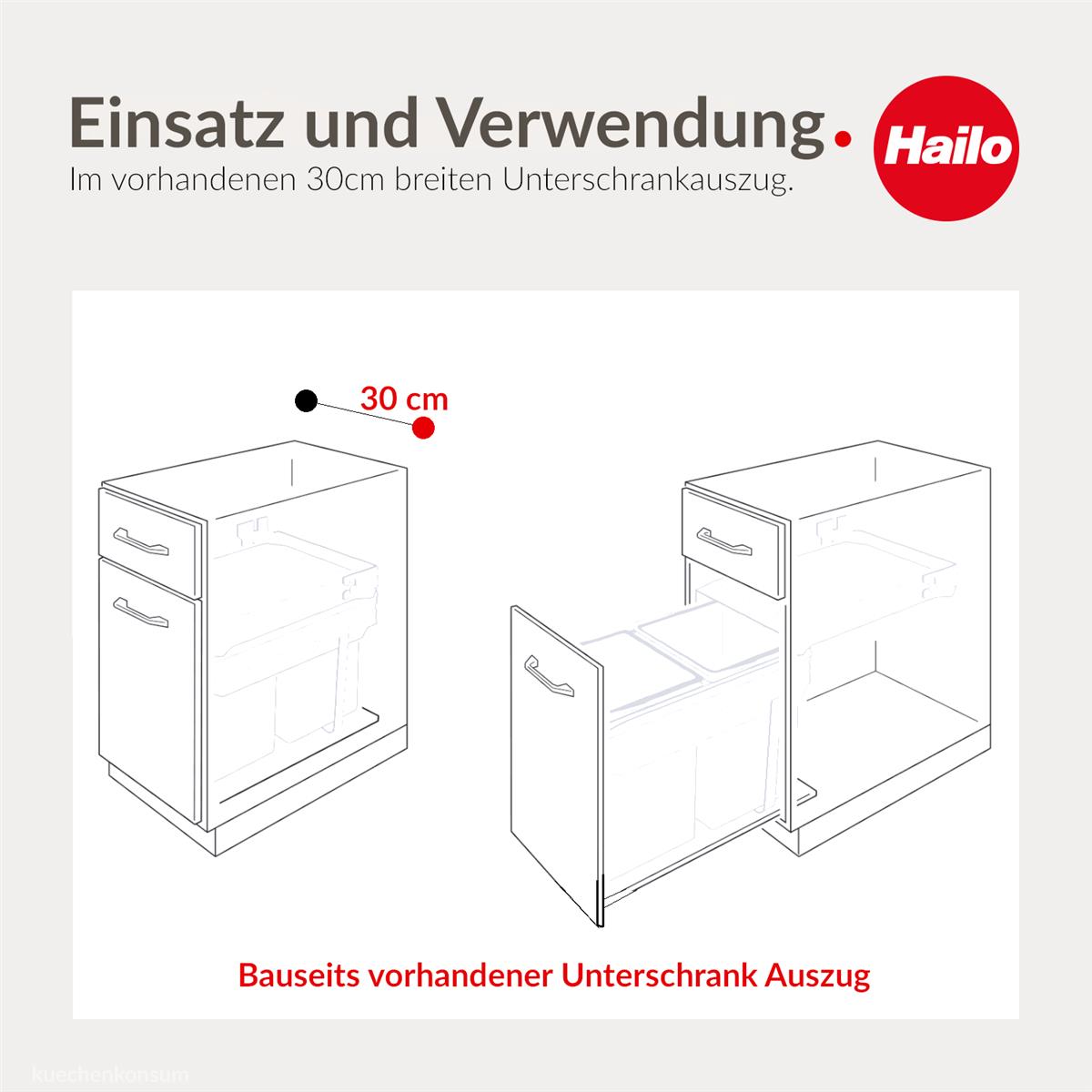 Hailo Abfallsammler 3663111 TZ Inset Tandem 24 + 7 L