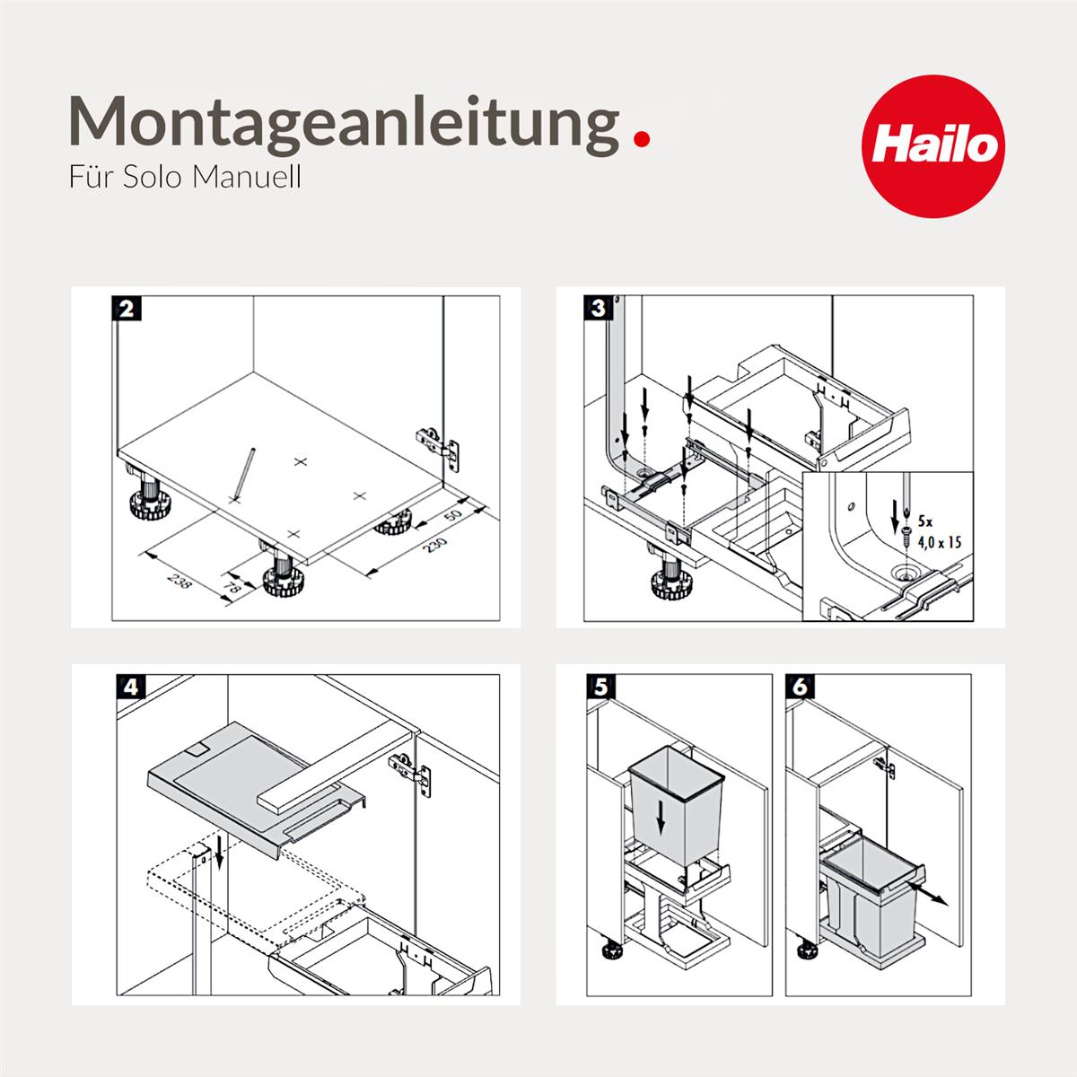 Hailo Abfallsammler 3635001 AS Swing Solo manual 20 Liter