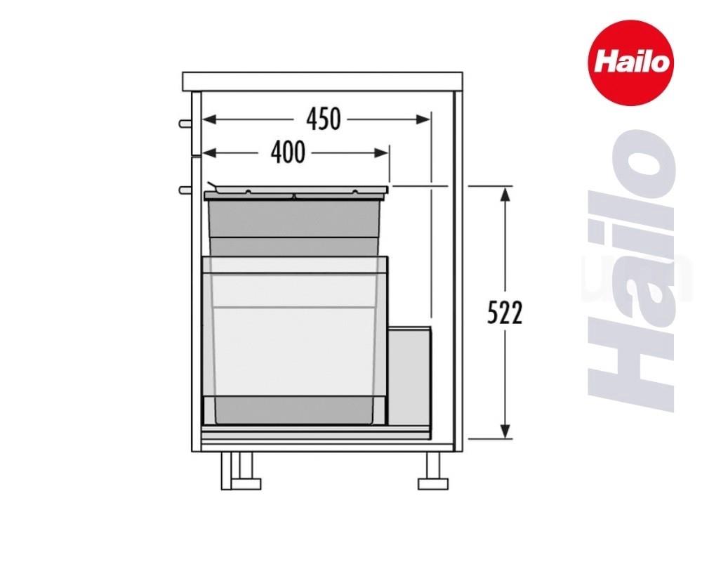 Hailo Abfallsammler 3631481 XL Inset 450 55 Triple-XL 55 Liter