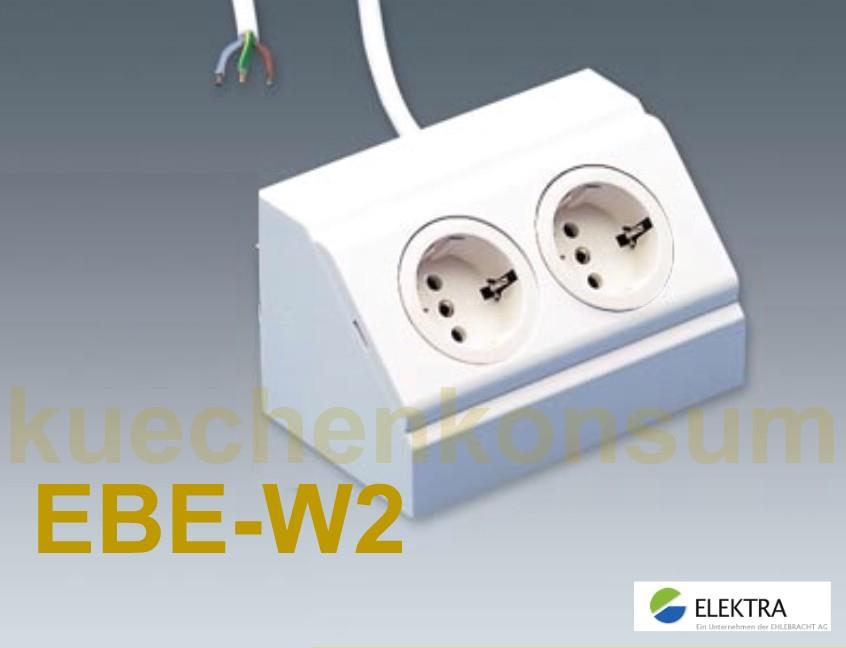 Elektra Ecksteckdose 52564401 EBE-W2 weiß 2-fach 140 x 85 x 85 mm