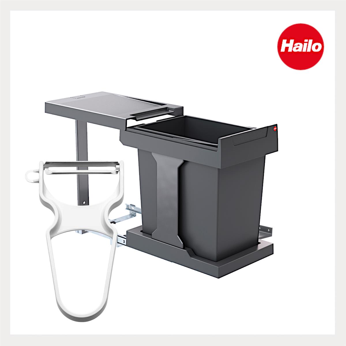 Hailo Abfallsammler 3636001 Solo automatic 20 Liter mit Sparschäler 203025