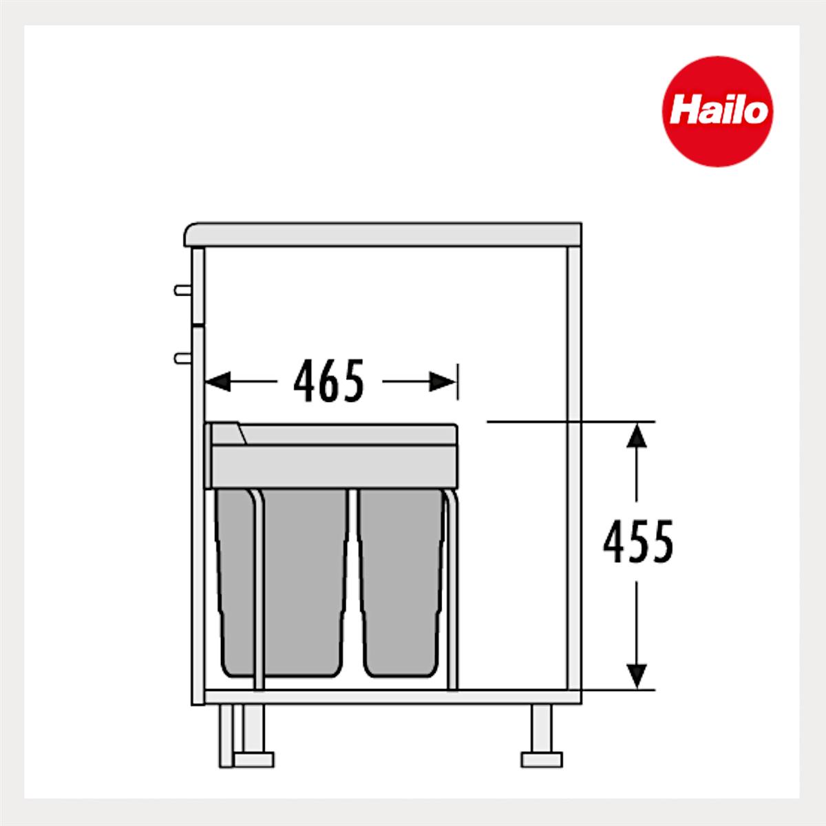 Hailo Abfallsammler 3668501 TE Swing Easy Cargo 30 + 19 Liter