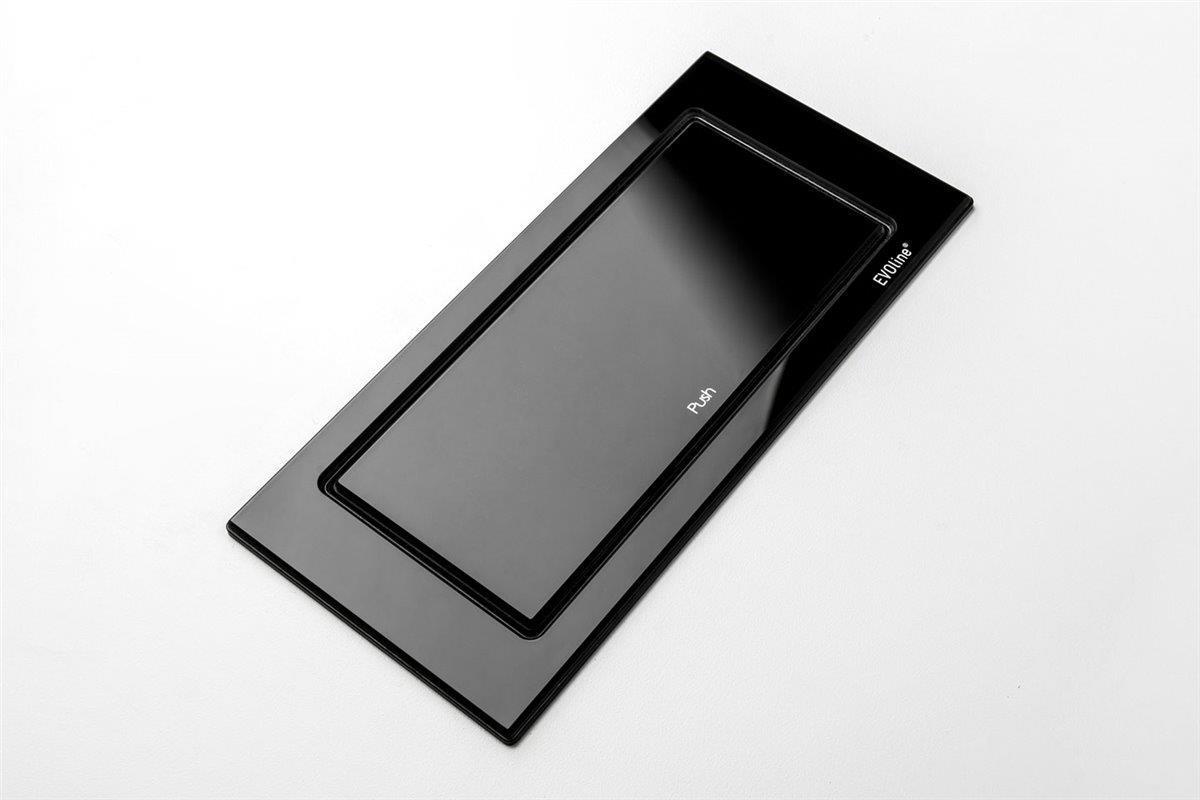 Schulte EVOline BackFlip 10.258 USB-C Charger + Einbausteckdose 2 fach Glas glänzend schwarz