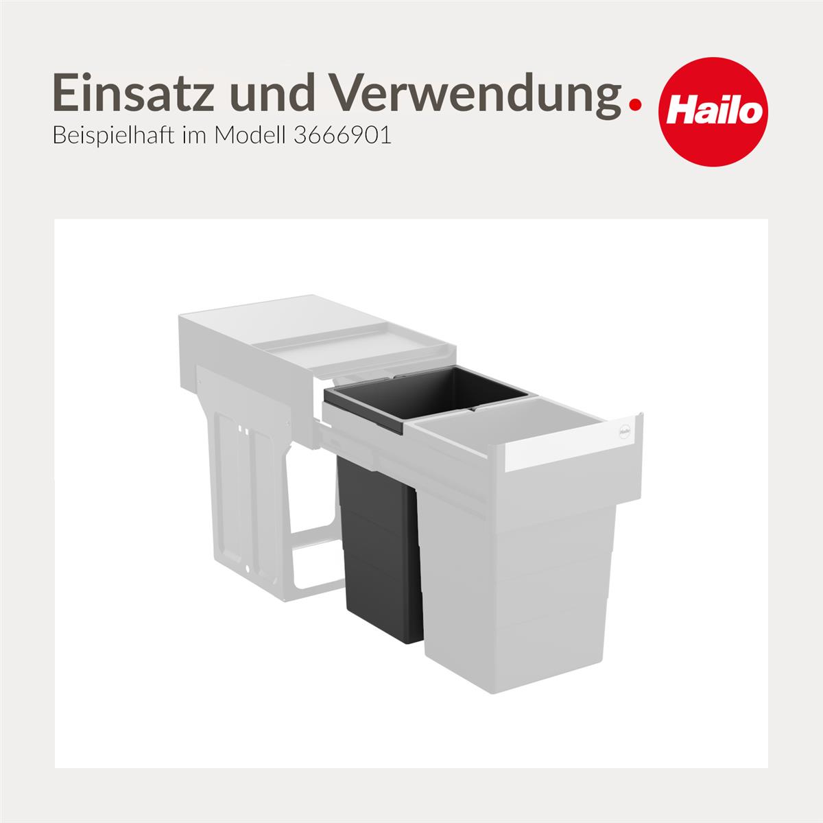 Hailo Inneneimer 1138999 dunkelgrau 13 Liter 207 x 242 x 350 mm