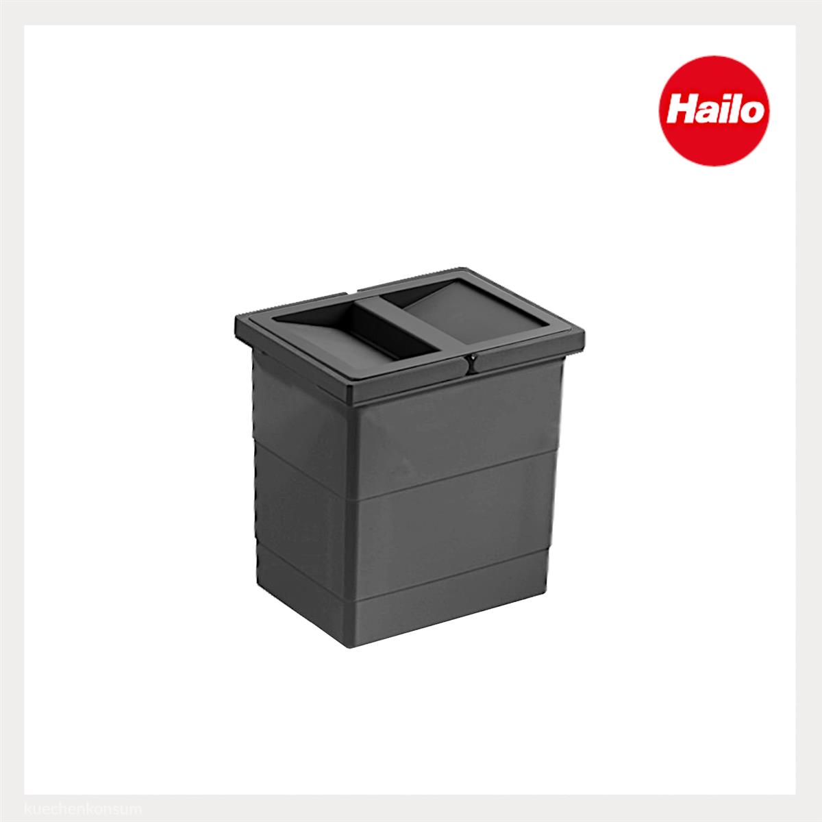Hailo Inneneimer 1225839 dunkelgrau 8 Liter 242 x 207 x 210 mm mit Deckel