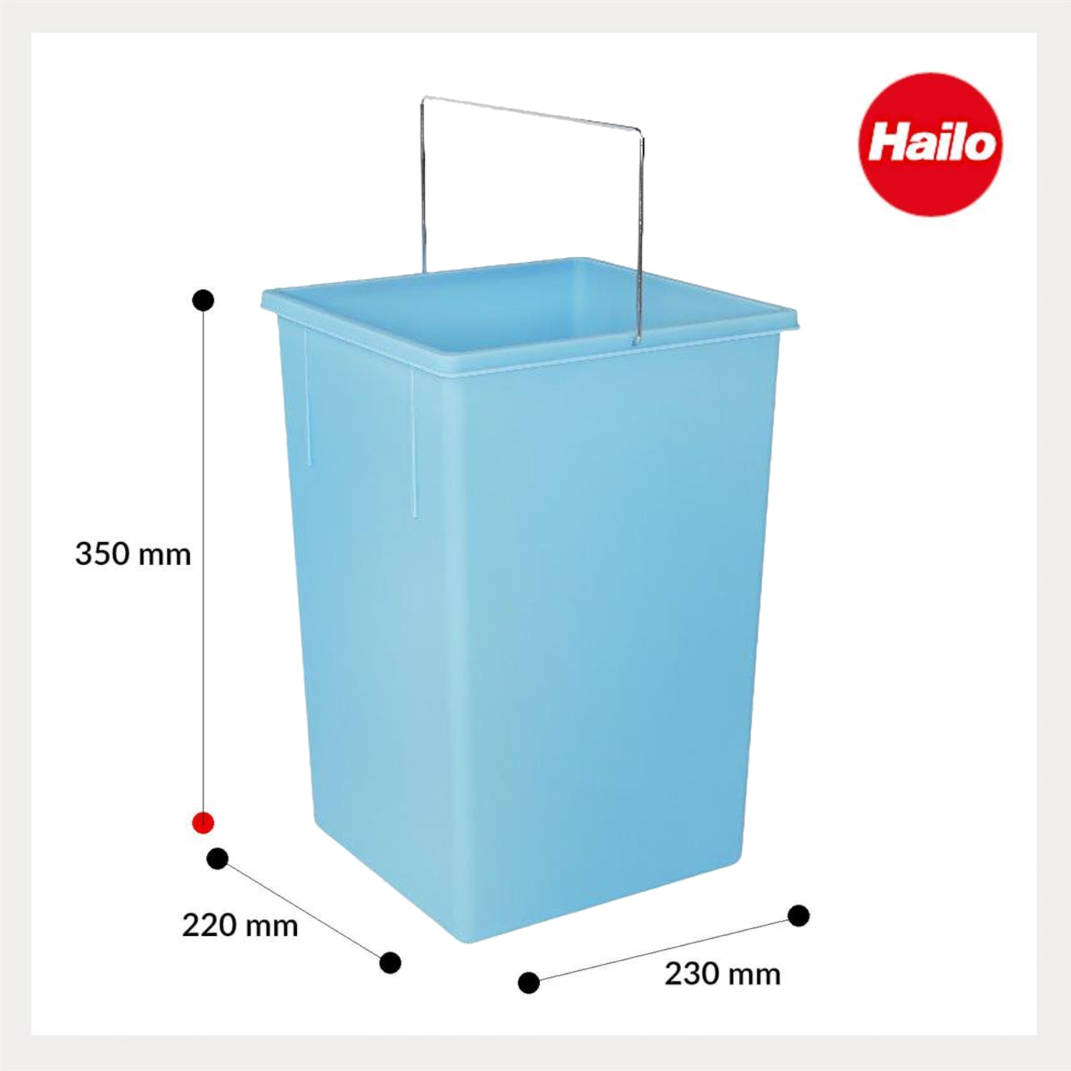 Hailo Inneneimer antibak 1221209 blau 15 Liter 230 x 220 x 350 mm