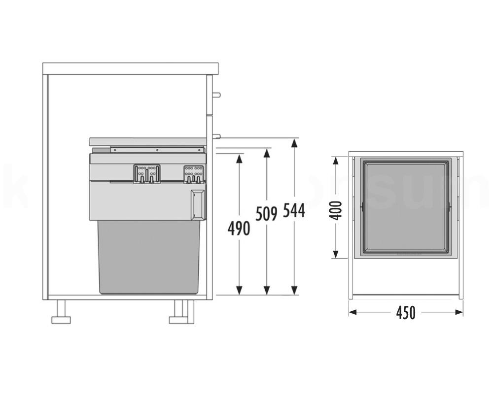 Hailo Abfallsammler 3608461 CS Slide Cargo Synchro 55 Liter