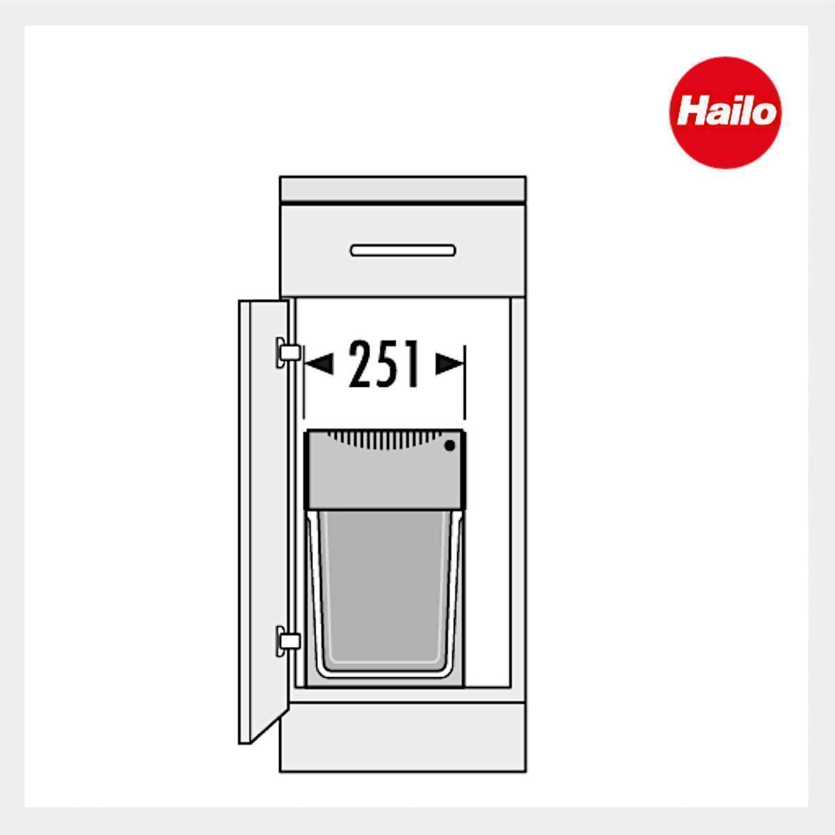 Hailo Abfallsammler 3666102 TA Swing Tandem 2x 15 L PlusBioDeckel