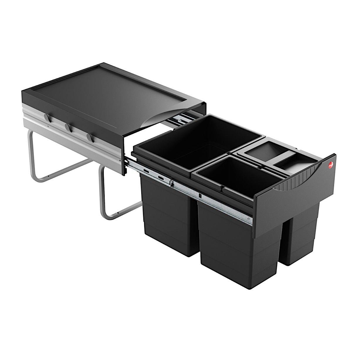 Hailo Abfallsammler 3642731 Raumspar-Tandem 2x 8,5 +18 L schwarz