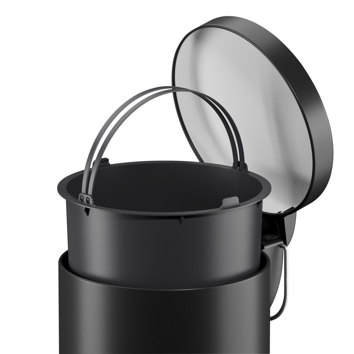 Hailo Standmülleimer 5050601 Selekta rund 5 Liter schwarz