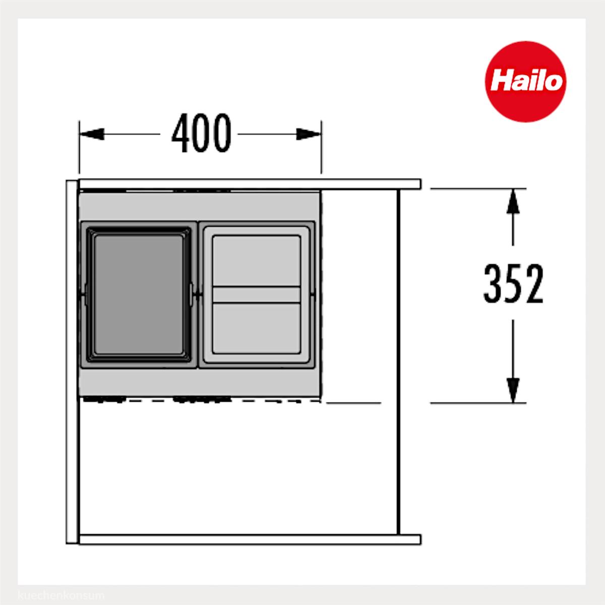 Hailo Abfallsammler 3608601 Cargo Aqua 2x 13 Liter