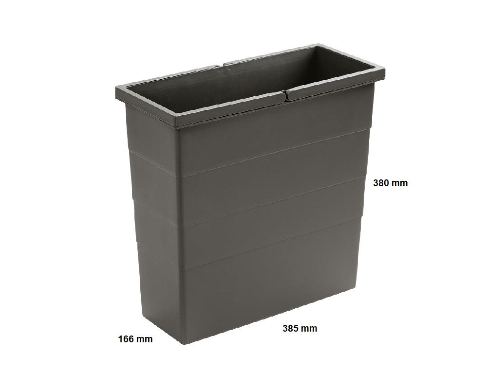 Hailo 18 Liter Inneneimer 1220369 dunkelgrau 385 x 166 x 380 mm