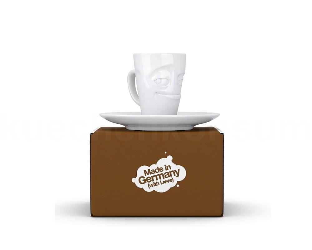 TV Tasse Espresso Mug 11 verschmitzt weiß mit Henkel