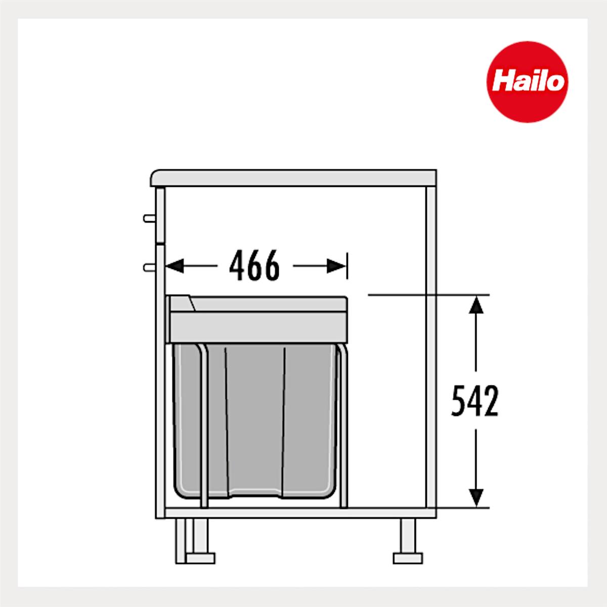 Hailo Abfallsammler 3668401 TE Swing Easy-Cargo 42 Liter