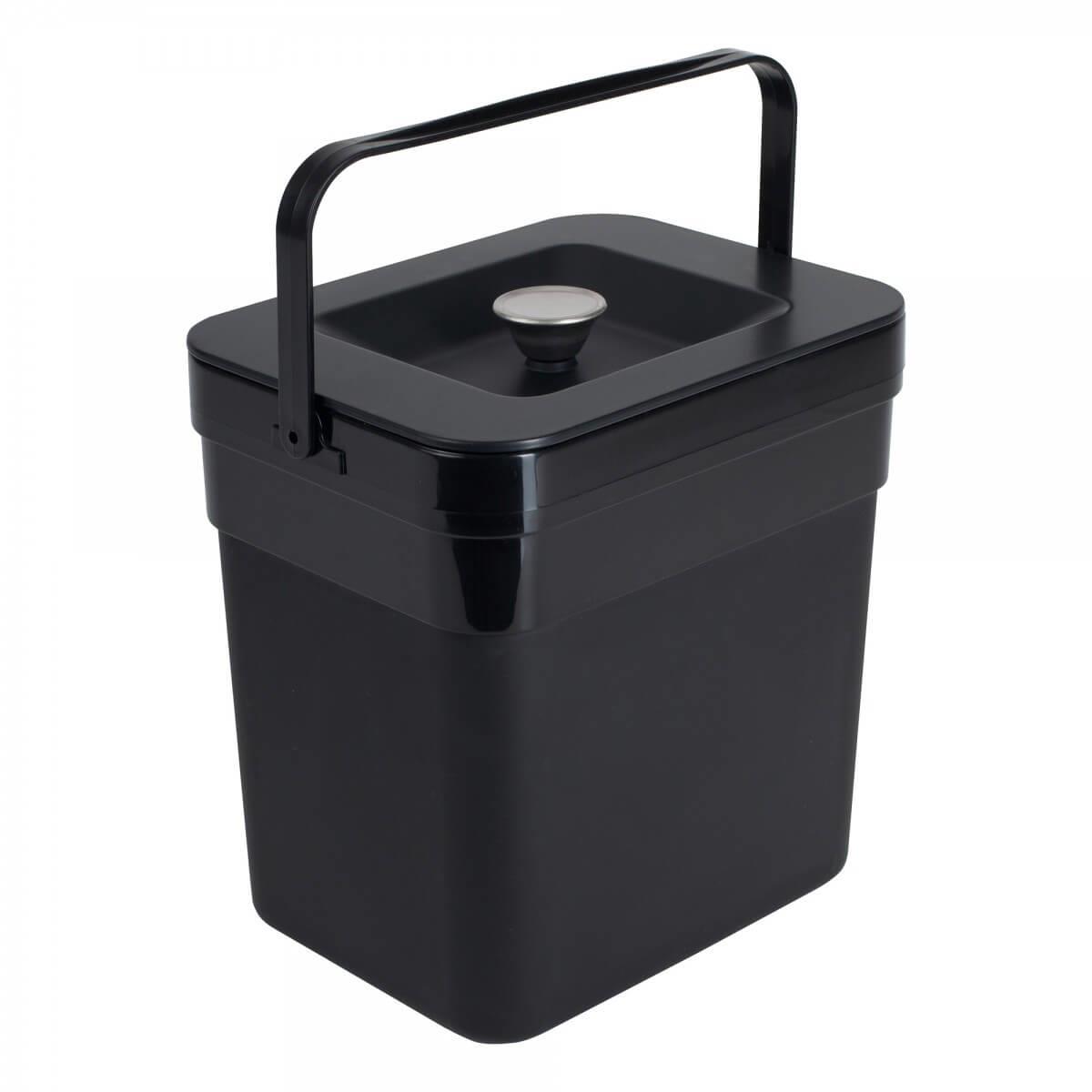 Hailo Bio Eimer 9977201 schwarz 190 x 200 x 150 mit Henkel und Deckel