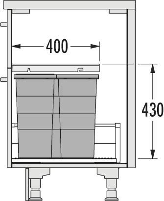 Hailo Abfallsammler 3301681 Allegro 430 Einsatz 2x 13 + 28 L Dunkelgrau