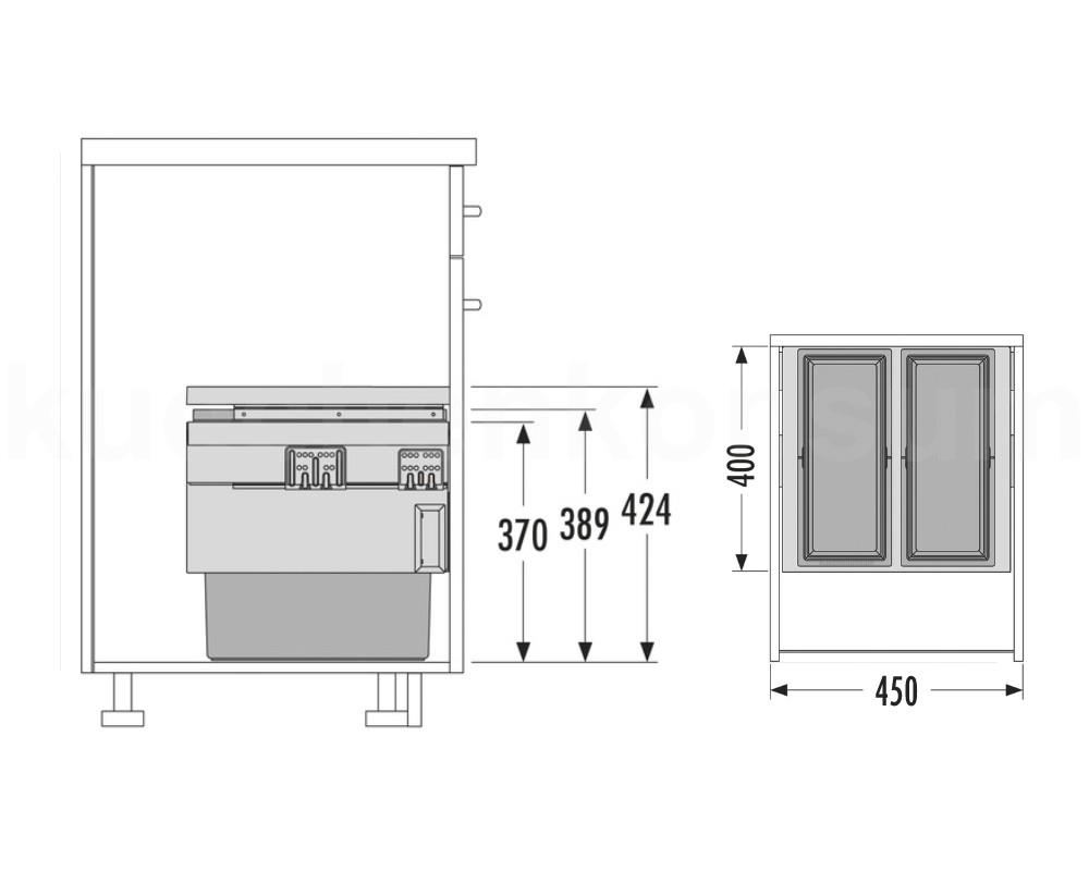 Hailo Abfallsammler 3608471 CS Slide Cargo Synchro 36 Liter