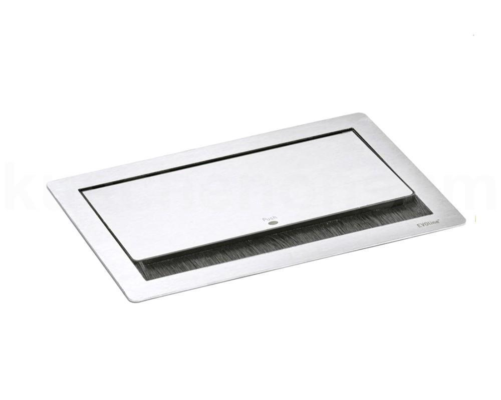 Schulte EVOline FlipTop Push M 00.027 Klappsteckdose 4 fach Edelstahl