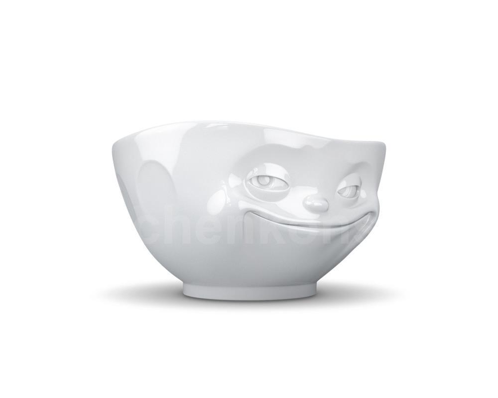 Tasse Schale 01 grinsend und 02 schmollend 500 ml weiß