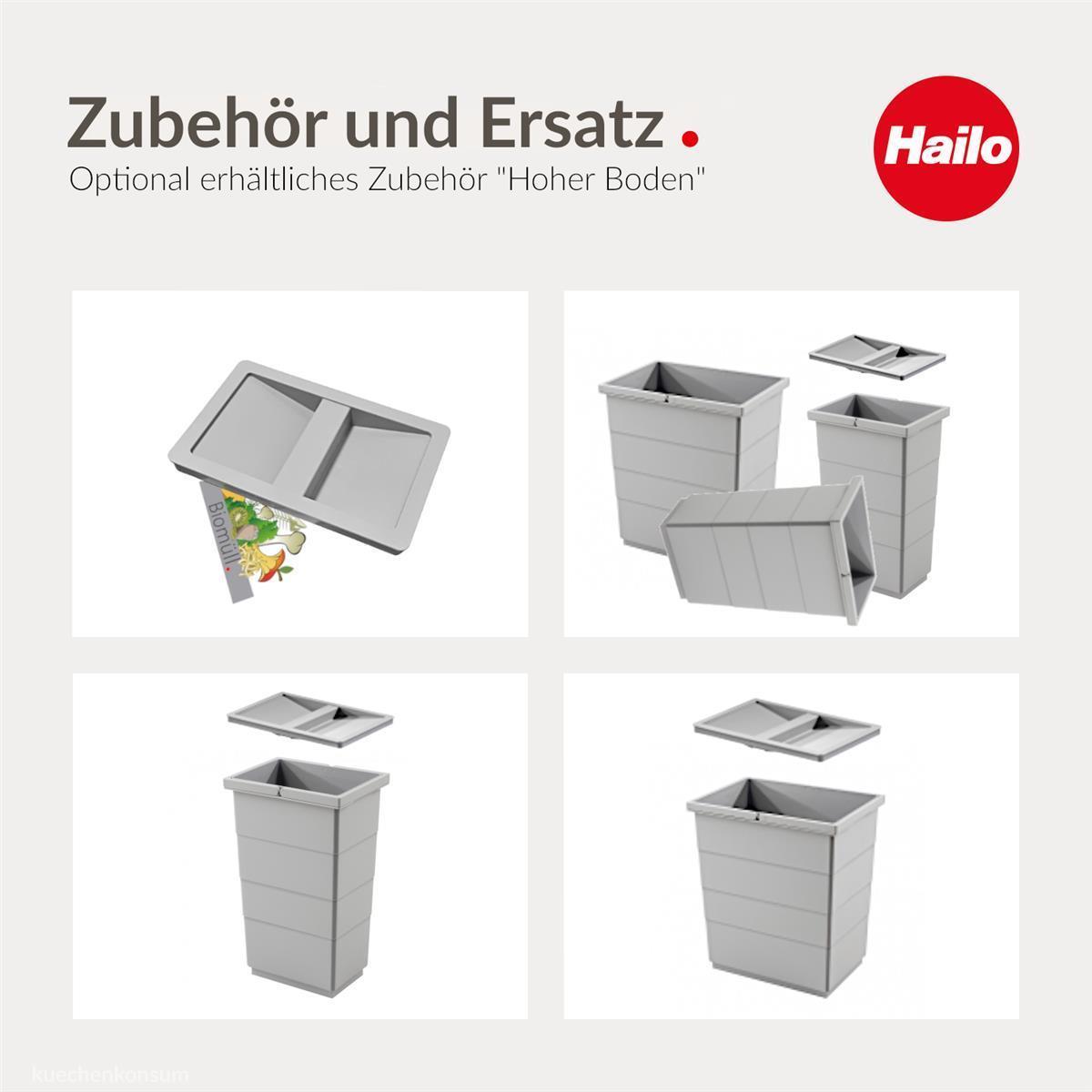 Hailo Inneneimer 1122239 hellgrau 20 L  hoher Boden mit Deckel