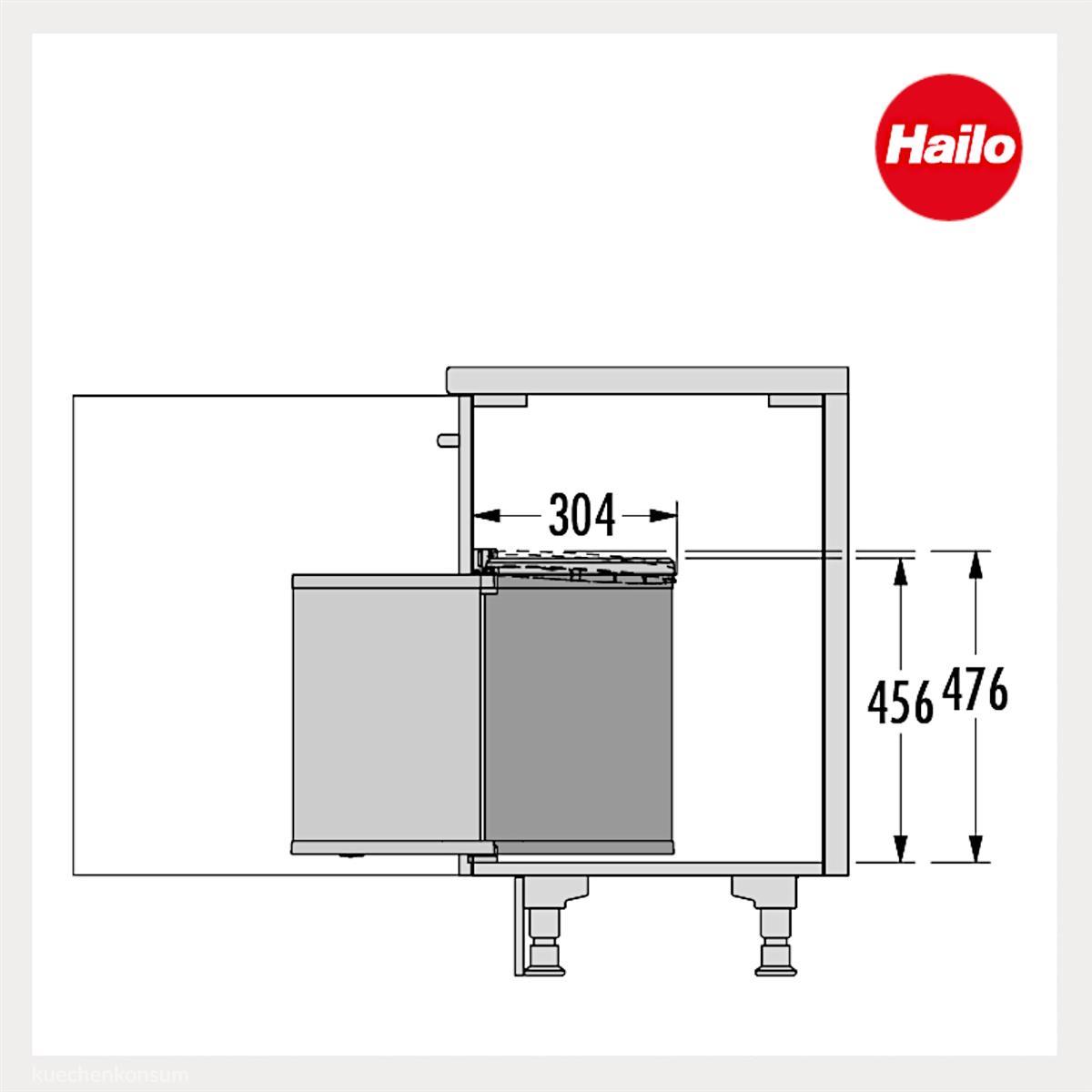 Hailo Abfallsammler 3520001 Mono 20 Liter Edelstahl poliert Schwarz