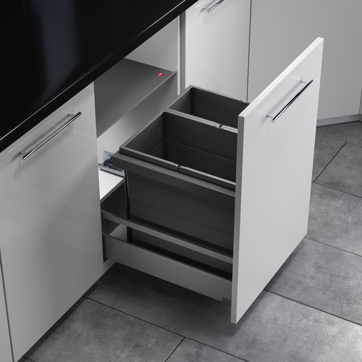 Hailo Abfallsammler 10000223 Triple XL 500 18/28 Liter dunkelgrau