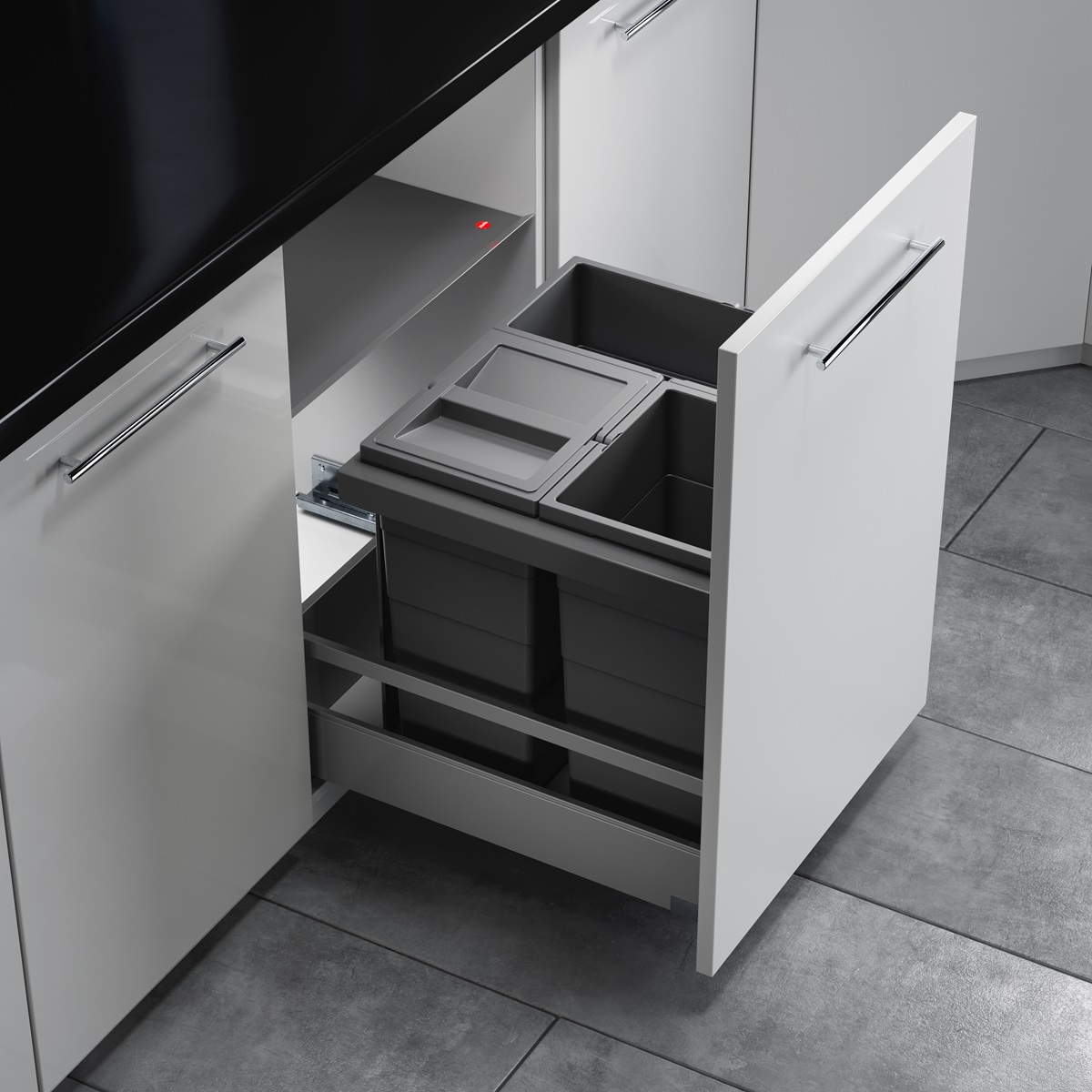 Hailo Abfallsammler 10000224 Triple XL 500 18/13/13/D dunkelgrau
