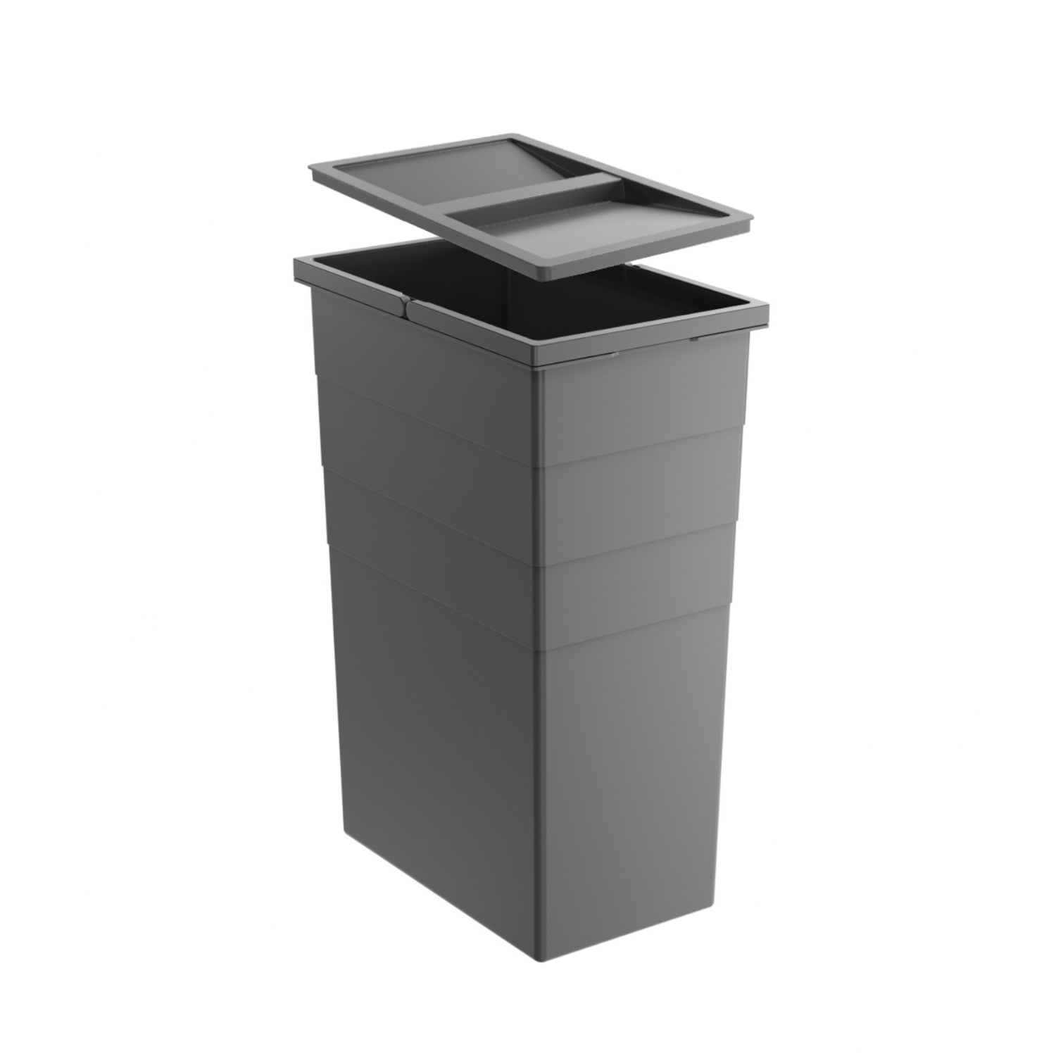 Hailo Inneneimer 1221439 mit Deckel dunkelgrau 35 Liter 350 x 226 x 525 mm