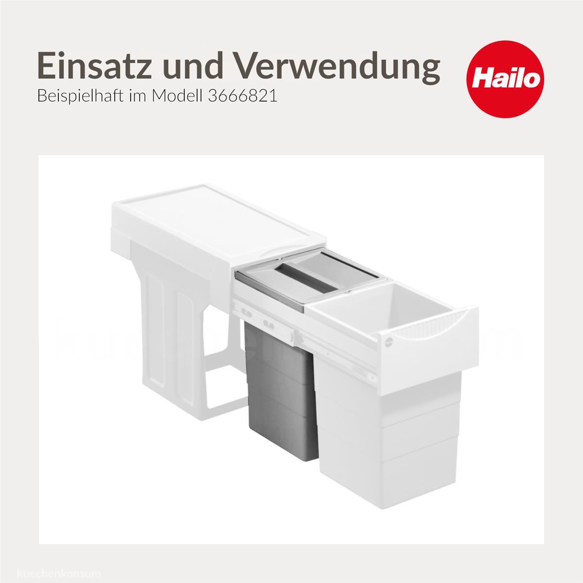 Hailo Inneneimer 1076099 mit Deckel 15 Liter 226x233x350 mm 2 Henkel