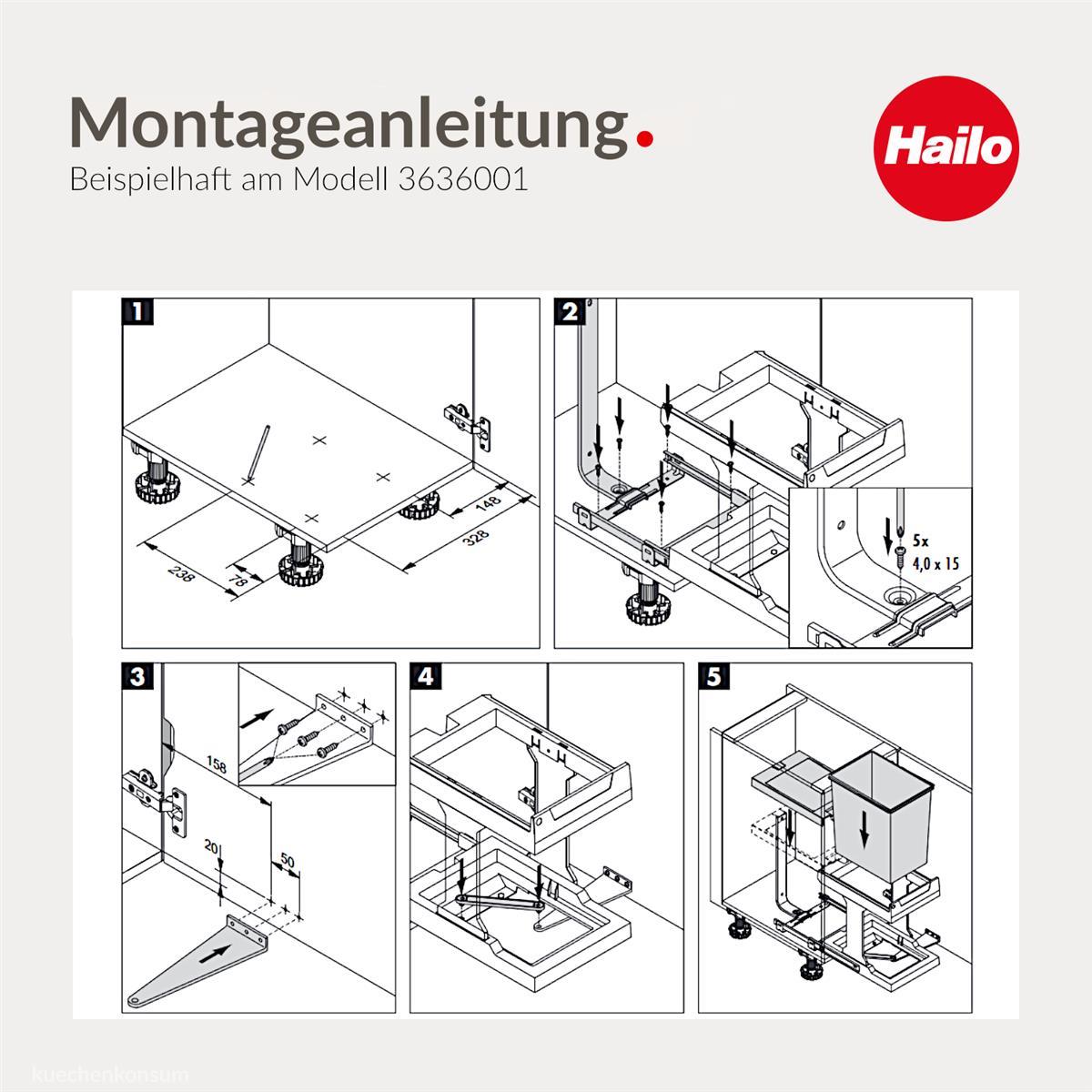 Hailo Abfallsammler 3636001 Solo automatic 20 Liter mit Sparschäler 203025