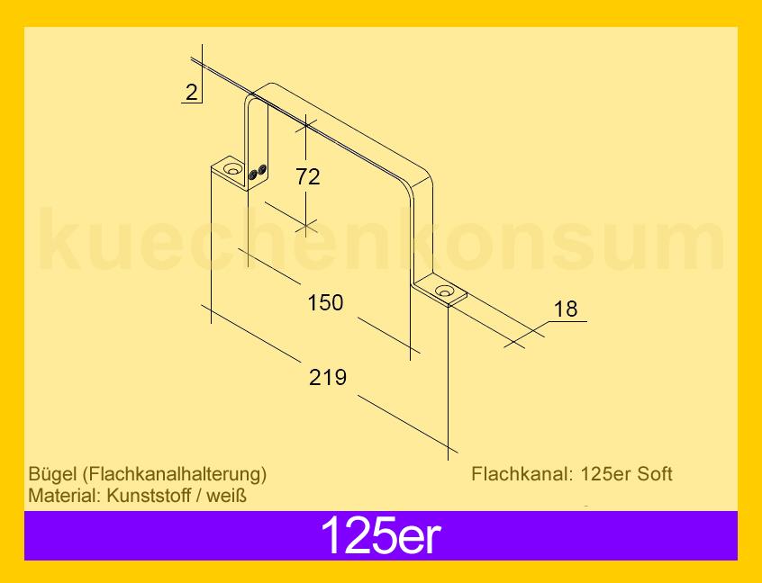 Bügel 125 Soft 651121 Halterung für Flachkanal Abluftsystem
