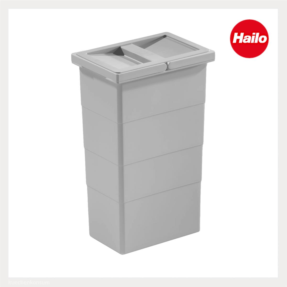 Hailo Inneneimer 1075969 mit Deckel 10 L 226x156x350 mm 2 Henkel hellgrau