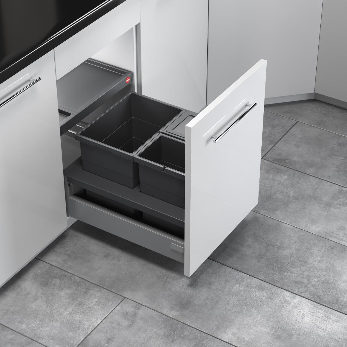 Hailo Abfallsammler 3620471 Separato-K 450 Einsatz 2x8+18 L Dunkelgrau