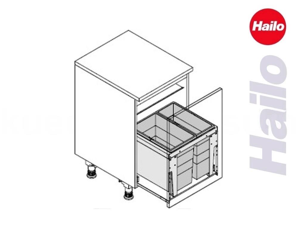 Hailo Abfallsammler 3631581 XL Inset 500 18/28 Triple-XL 18 + 28 Liter