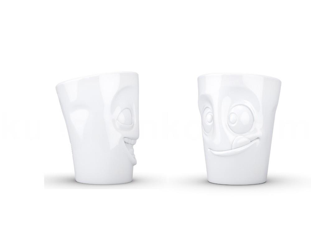 TV Tasse Becher Set 29.01 witzig und lecker weiß