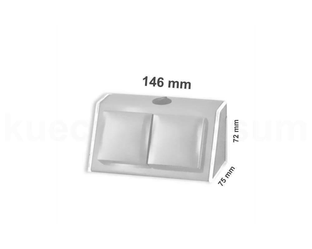 Thebo Aufbausteckdose 1792216NT Edelstahl 2fach ST 3900 B ST/2 HS LED mit Deckel