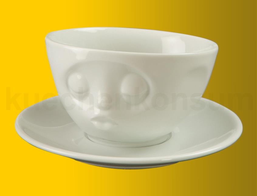 TV Tasse Kaffeetasse 42.01 Küssend mit Untertasse weiß