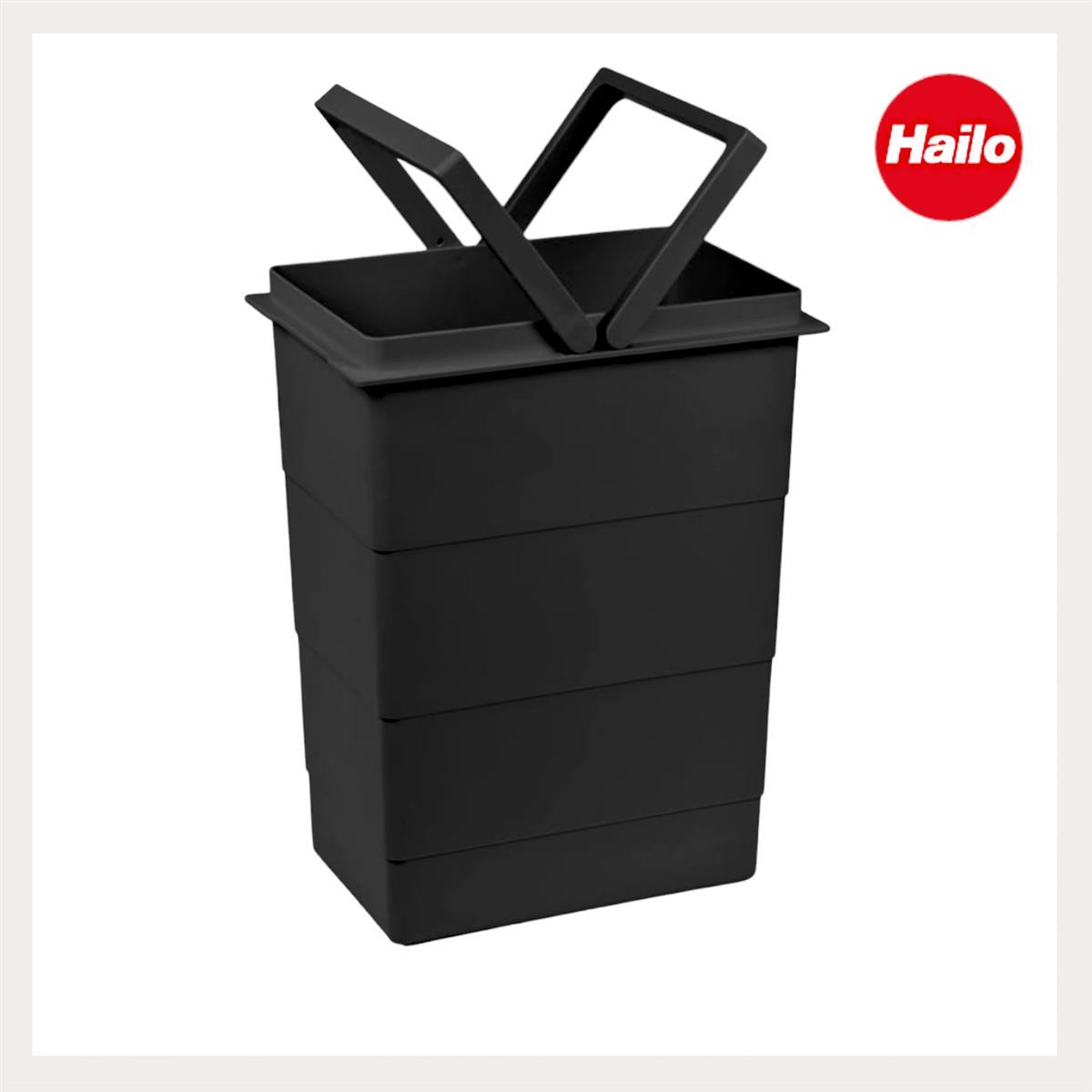 Hailo Inneneimer 1225959 schwarz 8 L 226 x 156 x 295 mm mit Deckel