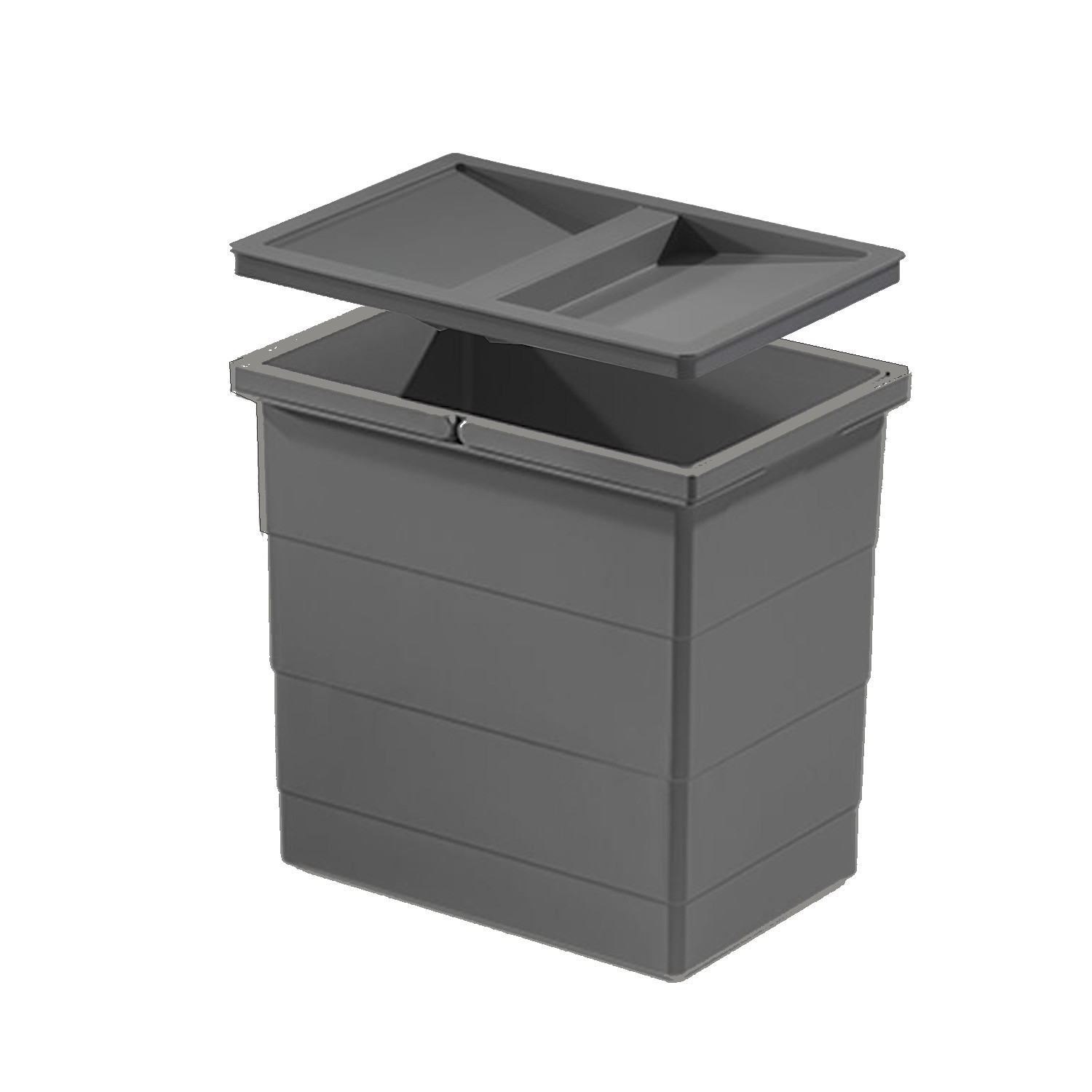 Hailo Inneneimer 1129959 mit Deckel dunkelgrau 18 Liter 2 Henkel