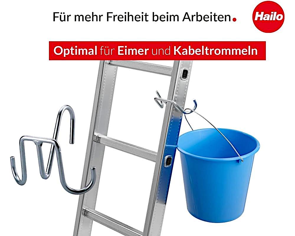 Hailo SafetyLine Eimerhaken Paar für Sprossenleiter