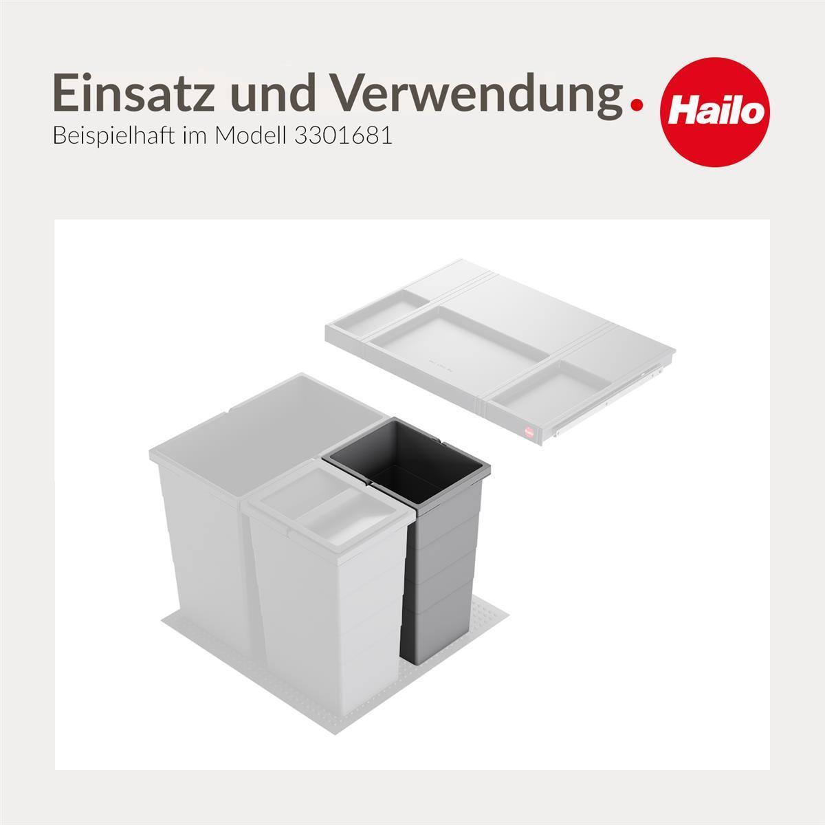 Hailo Inneneimer 1220359 dunkelgrau 2x 13 Liter 242 x 192 x 380 mm mit Deckel