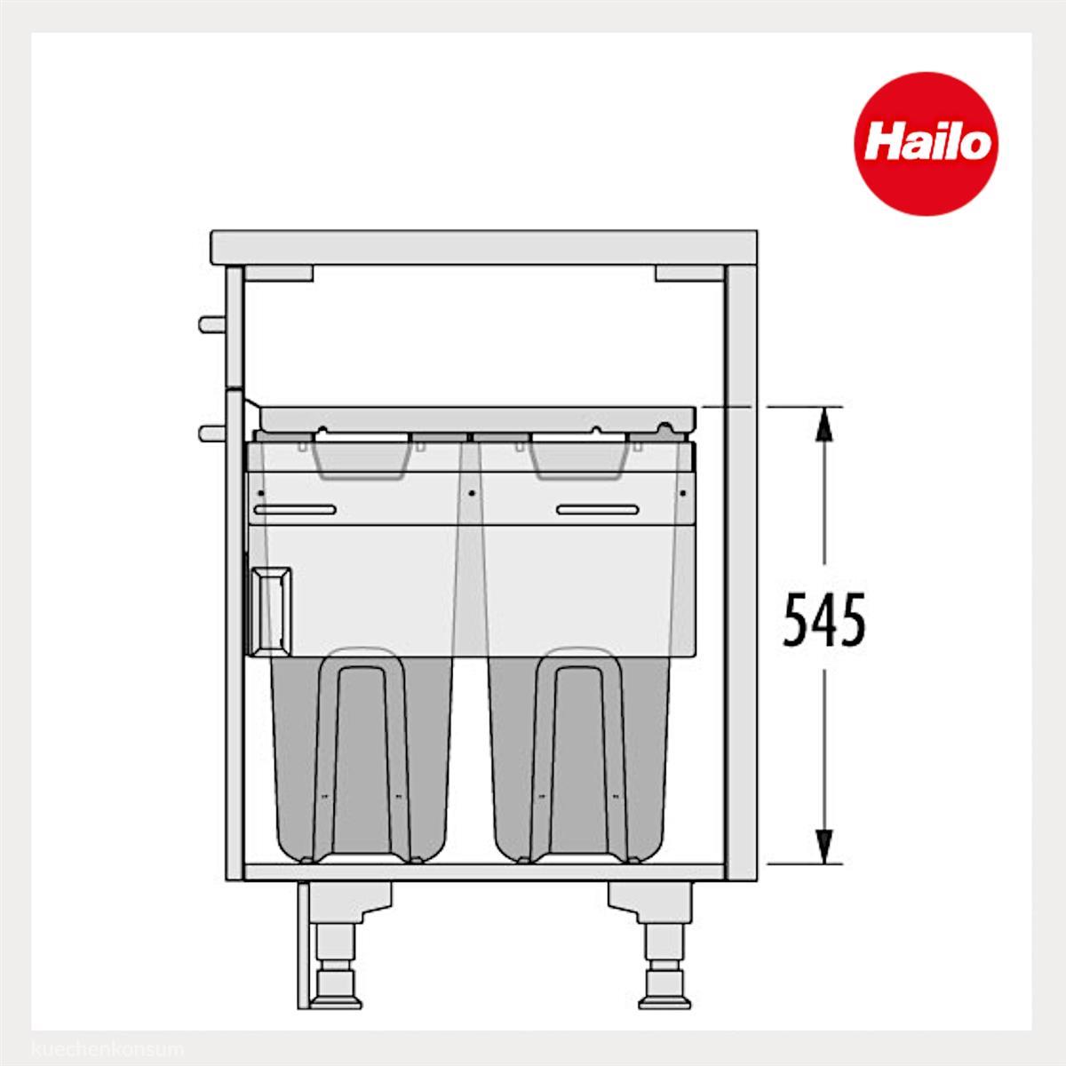 Hailo Wäschesammler 3270461 Laundry Carrier 45 Einbau Wäschekorb 66 Liter Blau