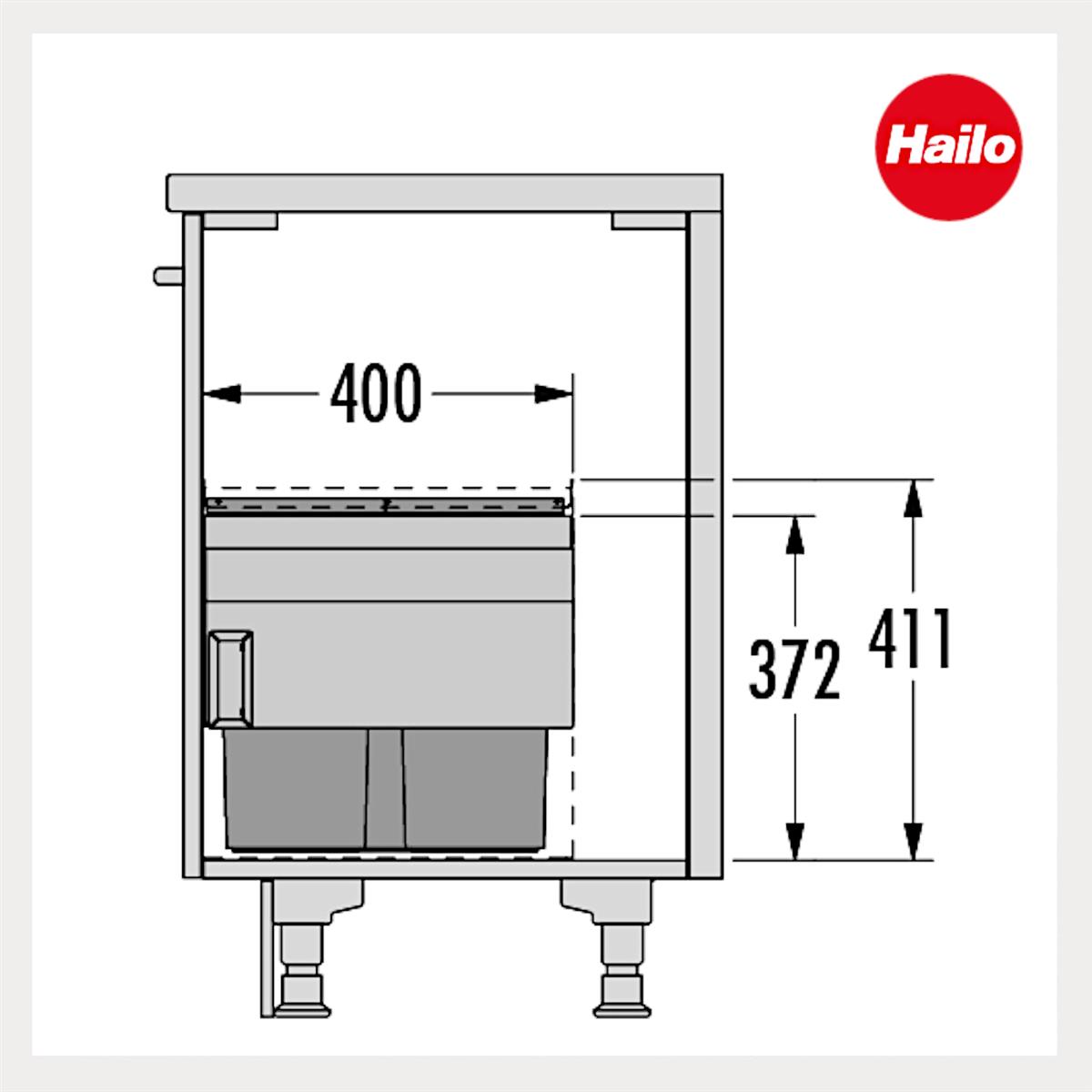 Hailo Abfallsammler 3608931 Cargo Aqua 2x 28 Liter