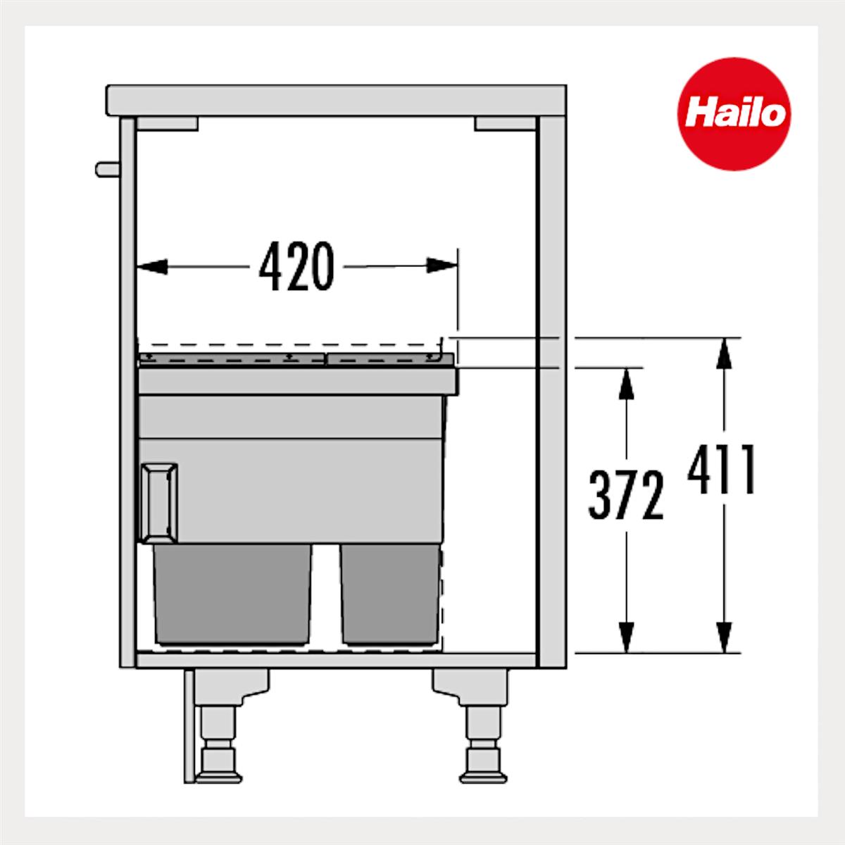 Hailo Abfallsammler 3608751 Cargo Aqua 28 + 18 Liter