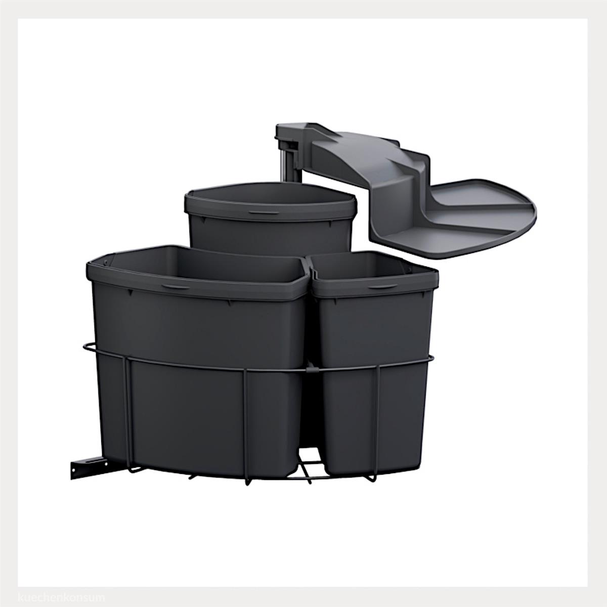 Abfallcenter Nr. 720686 Schwenkeimer 19, 12 und 9 Liter anthrazit