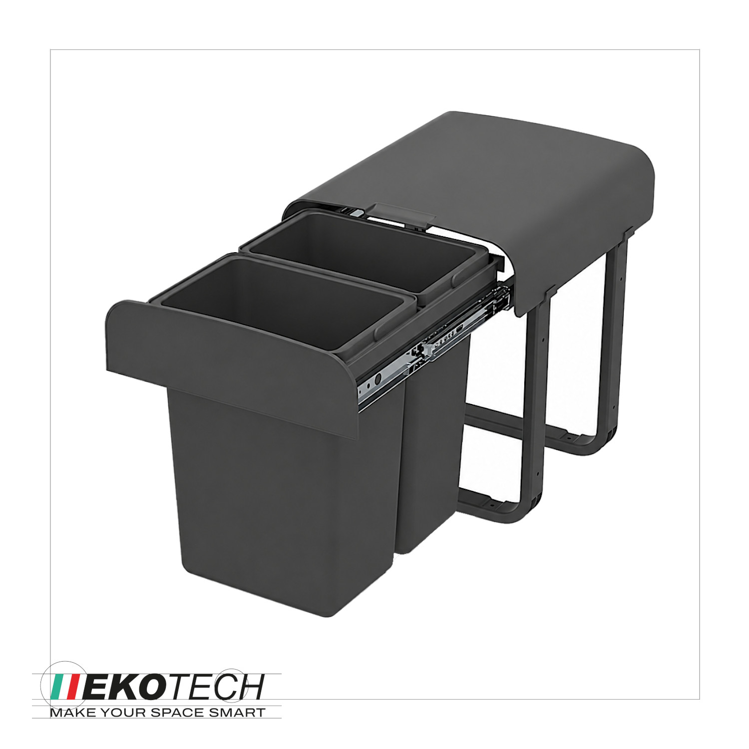 Ekotech Abfallsammler AS77S Aladin schwarz 2x 7 Liter