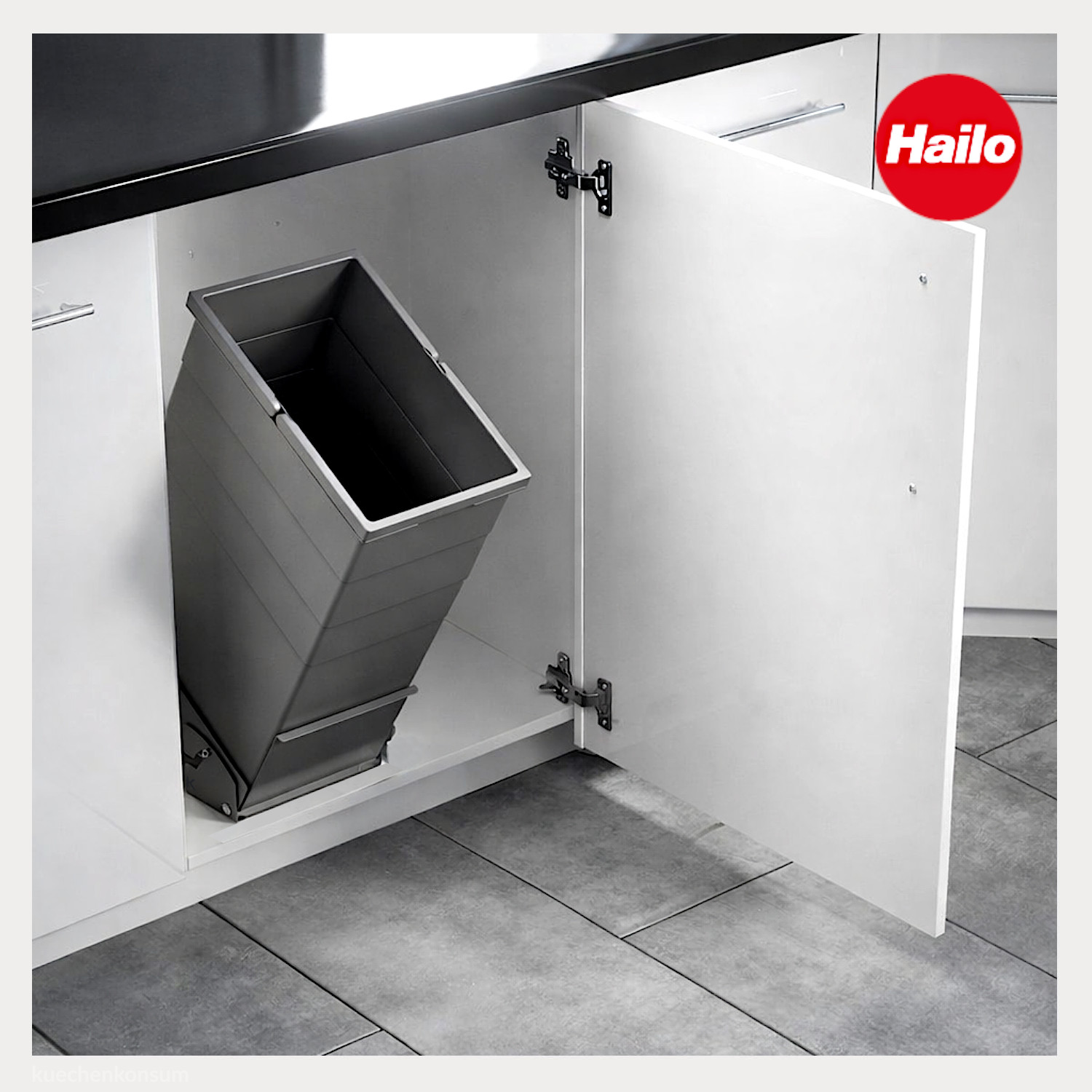 Hailo Abfallsammler 10000130 StapelBox 45 Liter dunkelgrau
