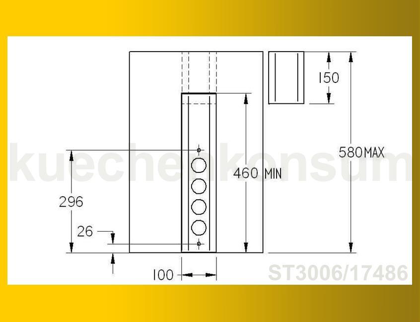 Thebo Wandsteckdose 17486 Edelstahl 4-fach ST 3006 senkrecht
