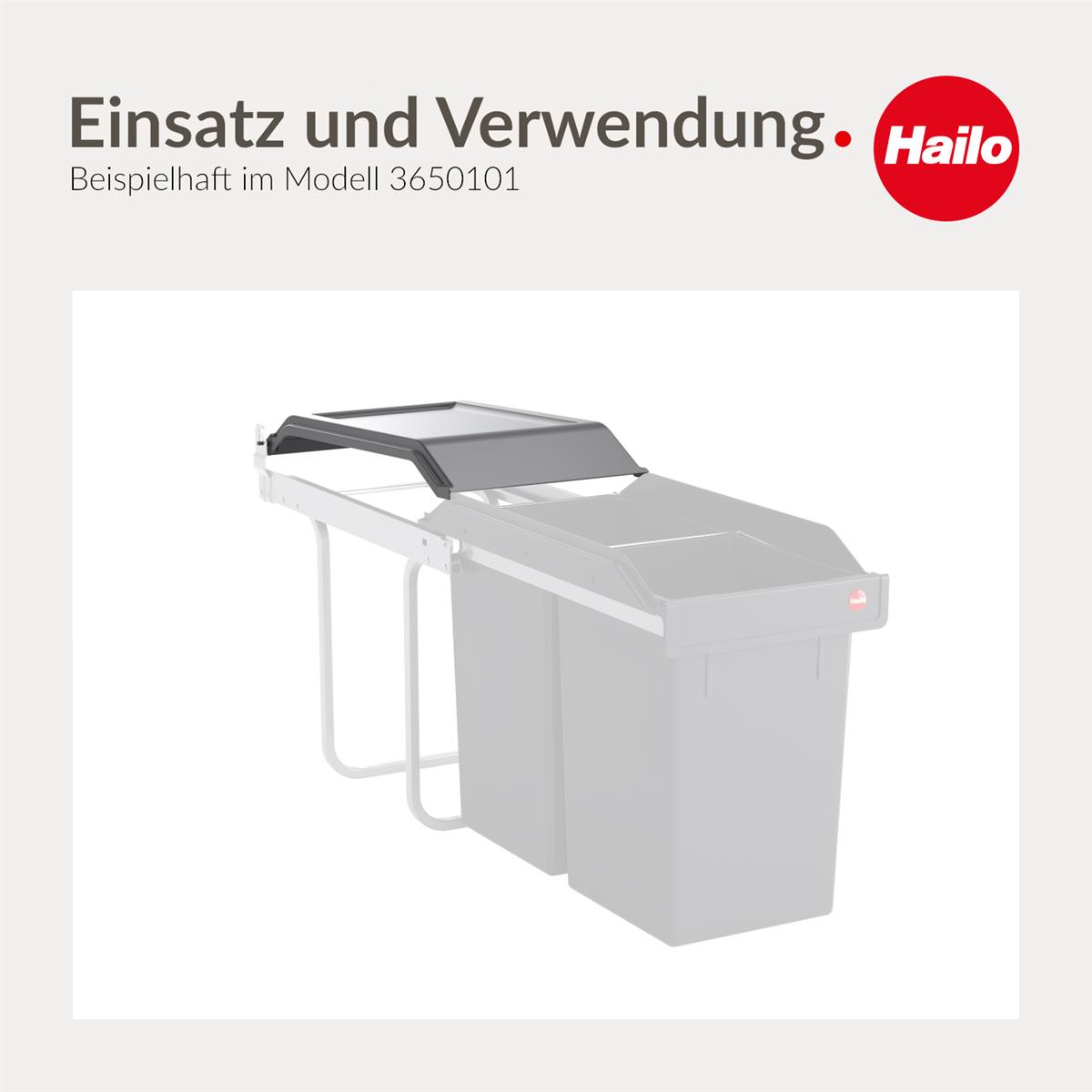Hailo Deckel 1081739 dunkelgrau für Tandem 243 x 495 x 50 mm